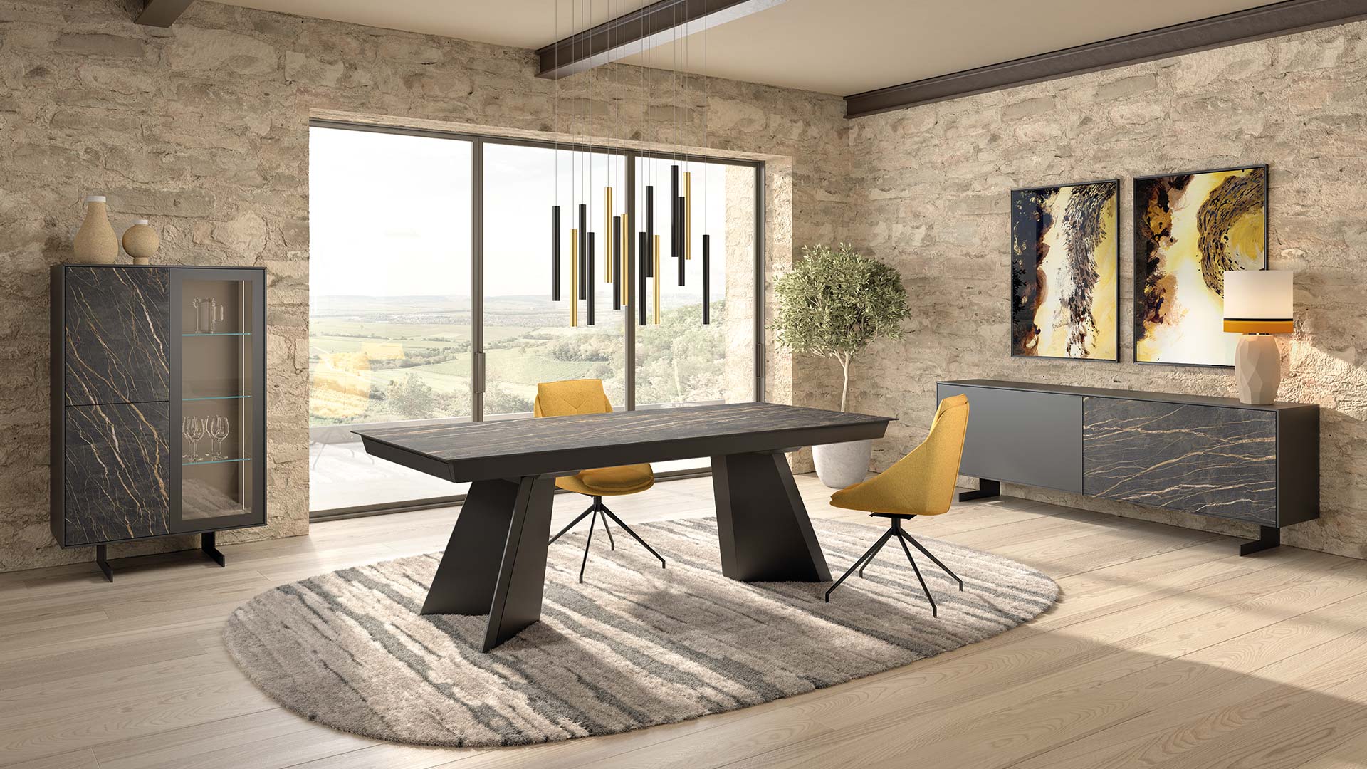Table à Manger Design Elias Paris Prix 102cm Ronde Noire - MDF Neuve